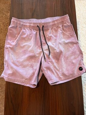 RVCA Pink Tie-Dye Swim Trunks
